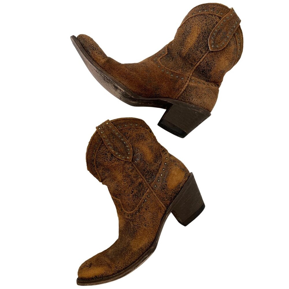 Idyllwind Miranda Lambert Brown Leather Stud Ankle Cowgirl Boots 8.5B J10072 - Picture 2 of 15